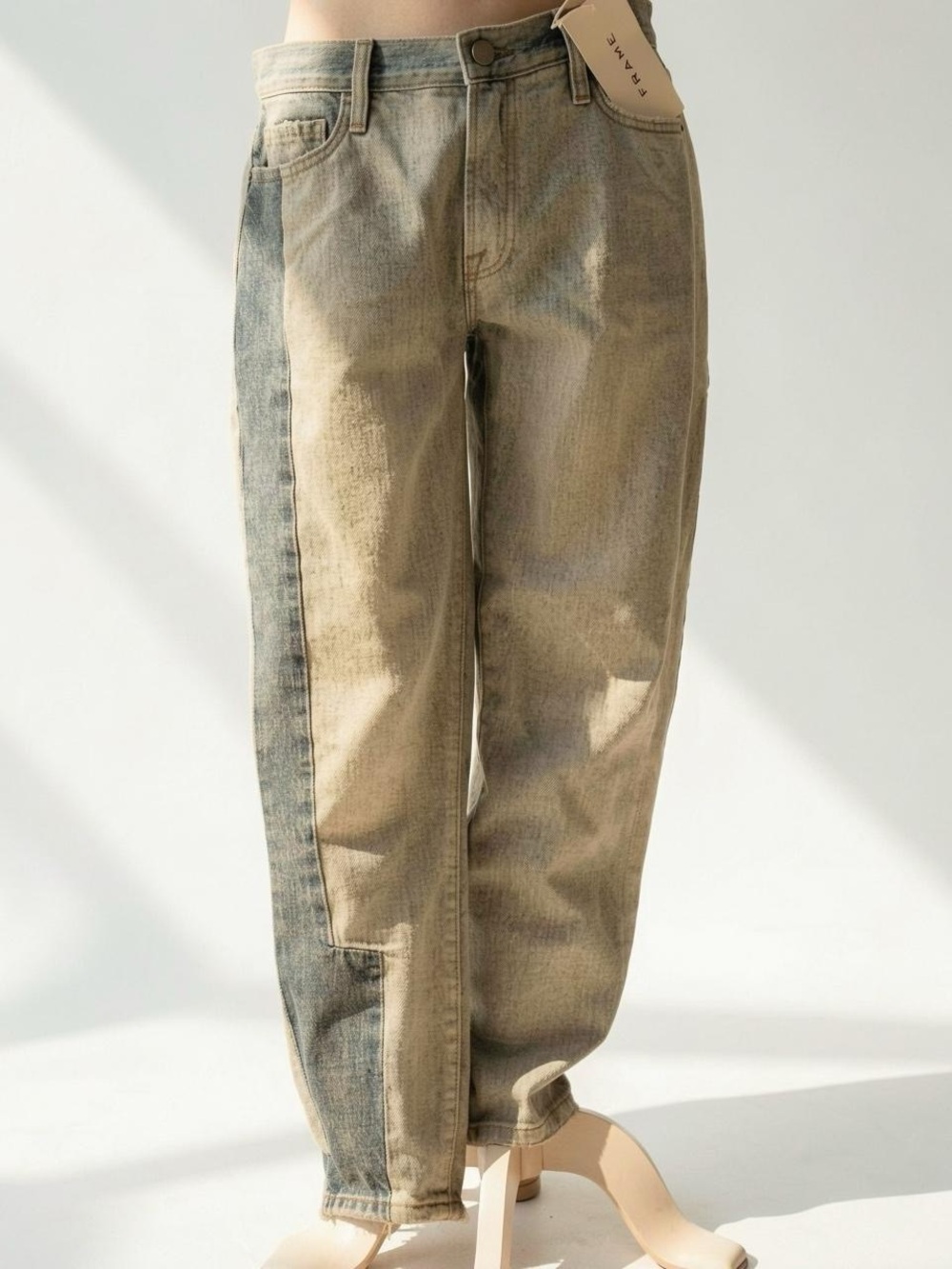 FRAME  Le Garçon Unmatched Straight Leg Jeans